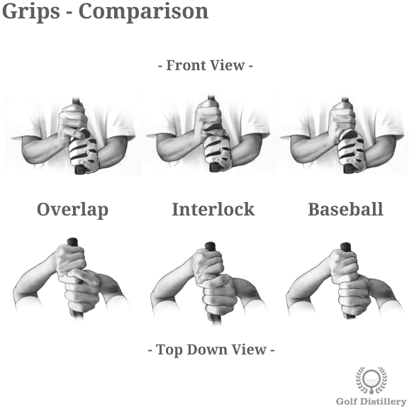 골프 그립 3가지 - 오버래핑, 인터로킹, 베이스볼 그립
