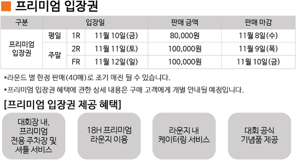 SK쉴더스·SK텔레콤 챔피언십 2023 갤러리티켓